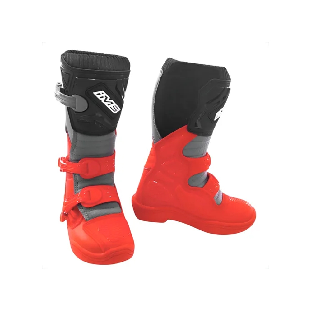 Bota IMS Track Infantil Trilha Motocross - Vermelho Cinza
