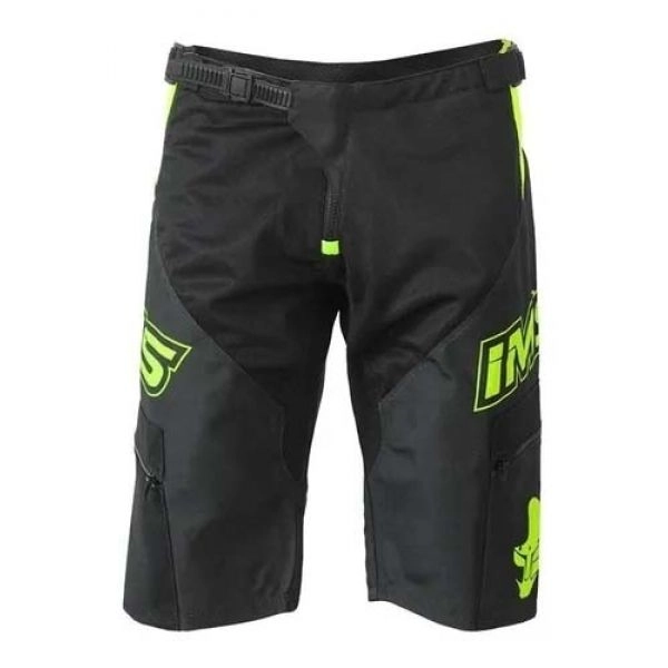 Bermuda IMS Downhill com Bolso - Preto/Amarelo Fluo