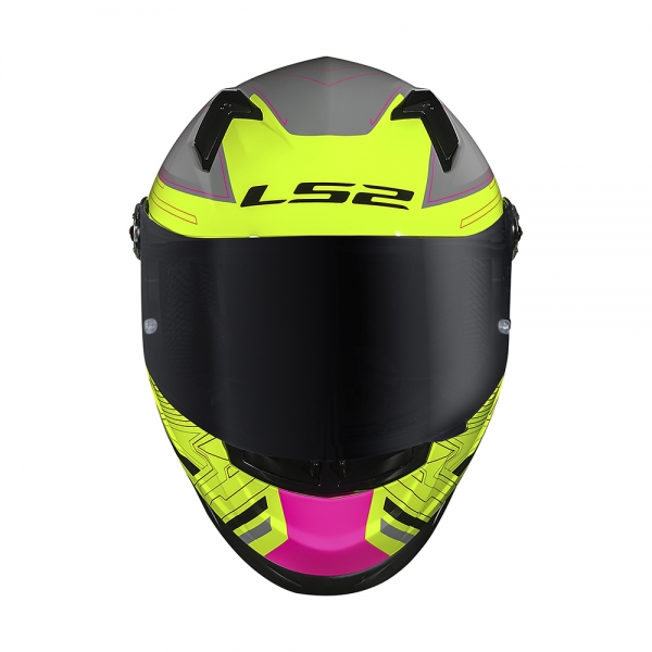 Capacete LS2 FF358 Classic S - Digital Preto Amarelo Rosa