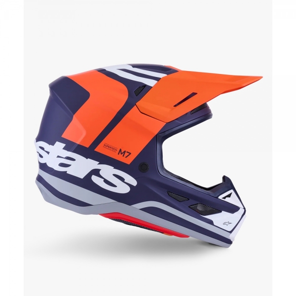 Capacete Alpinestars SM7 - Core Laranja Azul Fosco