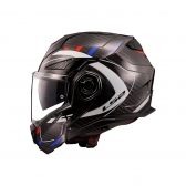 Capacete LS2 Articulado Advant X Carbon - Future Branco Azul Vermelho