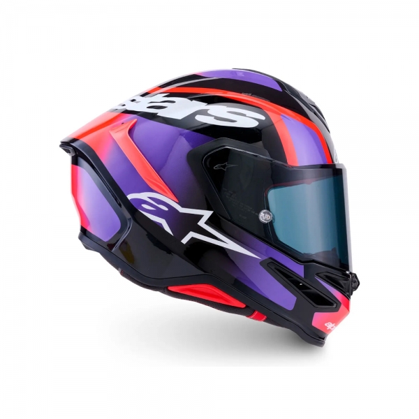 Capacete Alpinestars Sr7 Lumen Preto Roxo Vermelho