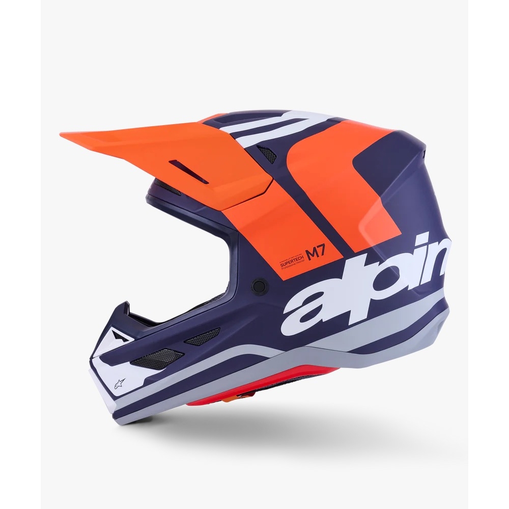 Capacete Alpinestars SM7 - Core Laranja Azul Fosco