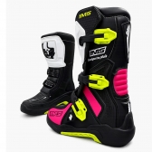 Bota IMS Robust Infantil Trilha Motocross - Preto Branco Rosa