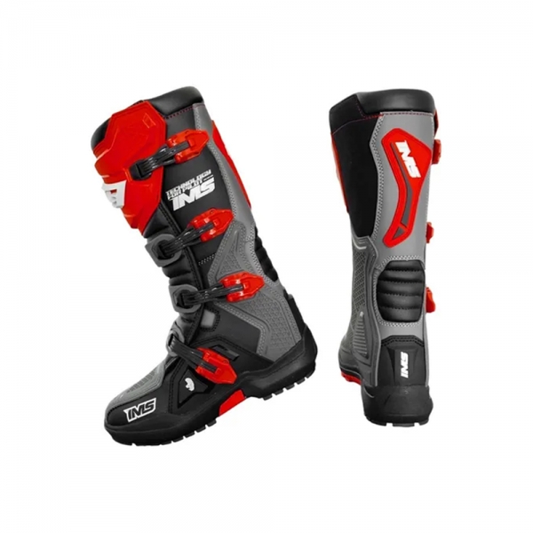Bota IMS Robust Injetada - Cinza Vermelho Preto
