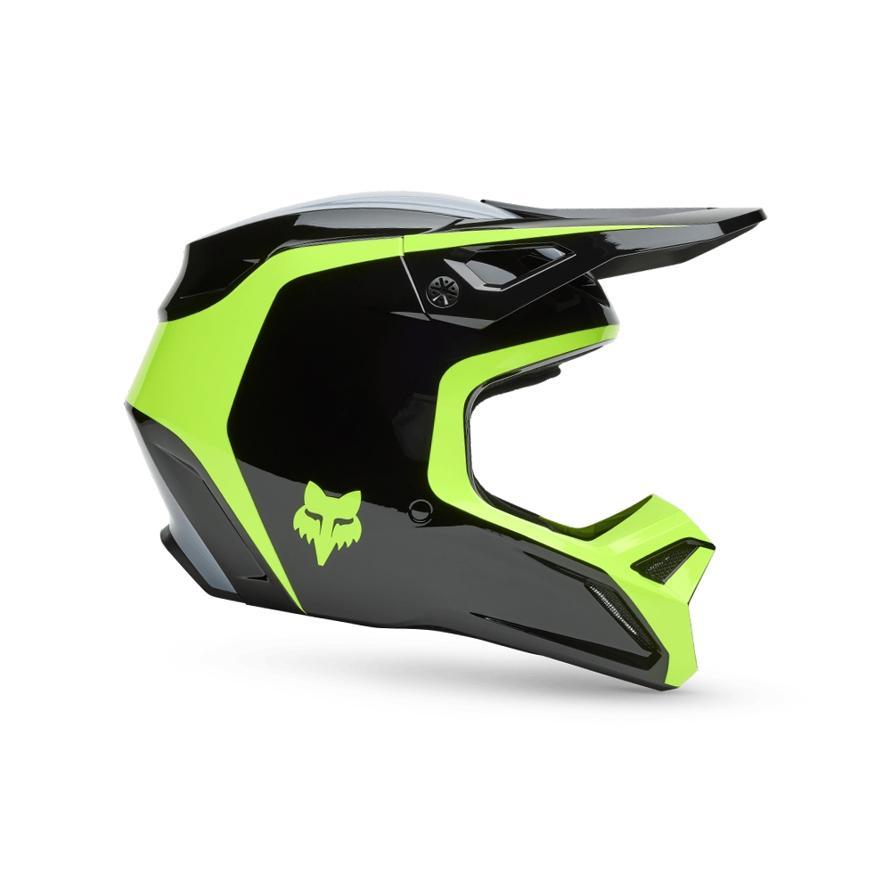 Capacete Fox MX V1 Flow - Preto Fluor