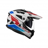 Capacete LS2 MX702 Pioneer II - Namib Branco Azul Vermelho