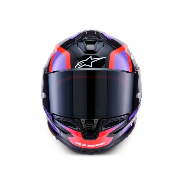 Capacete Alpinestars Sr7 Lumen Preto Roxo Vermelho