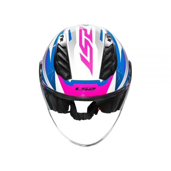 Capacete LS2 OF570 Aiflow II - Draze Branco Rosa Azul