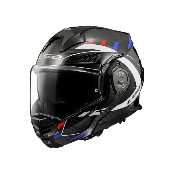 Capacete LS2 Articulado Advant X Carbon - Future Branco Azul Vermelho