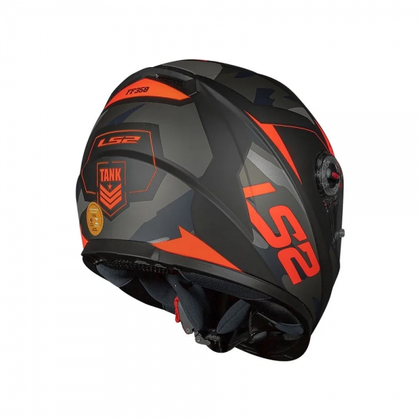 Capacete LS2 FF358 - Tank Preto Laranja