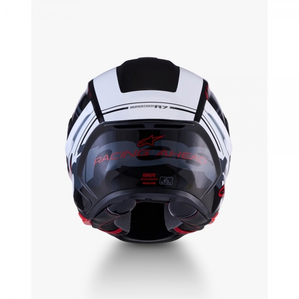 Capacete Alpinestars Sr7 A-Core Preto Branco Vermelho - 60