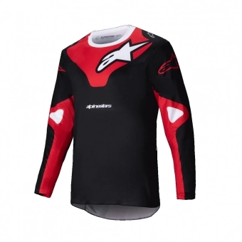 Camisa Alpinestars Racer Veil Preto Vermelho Fluor
