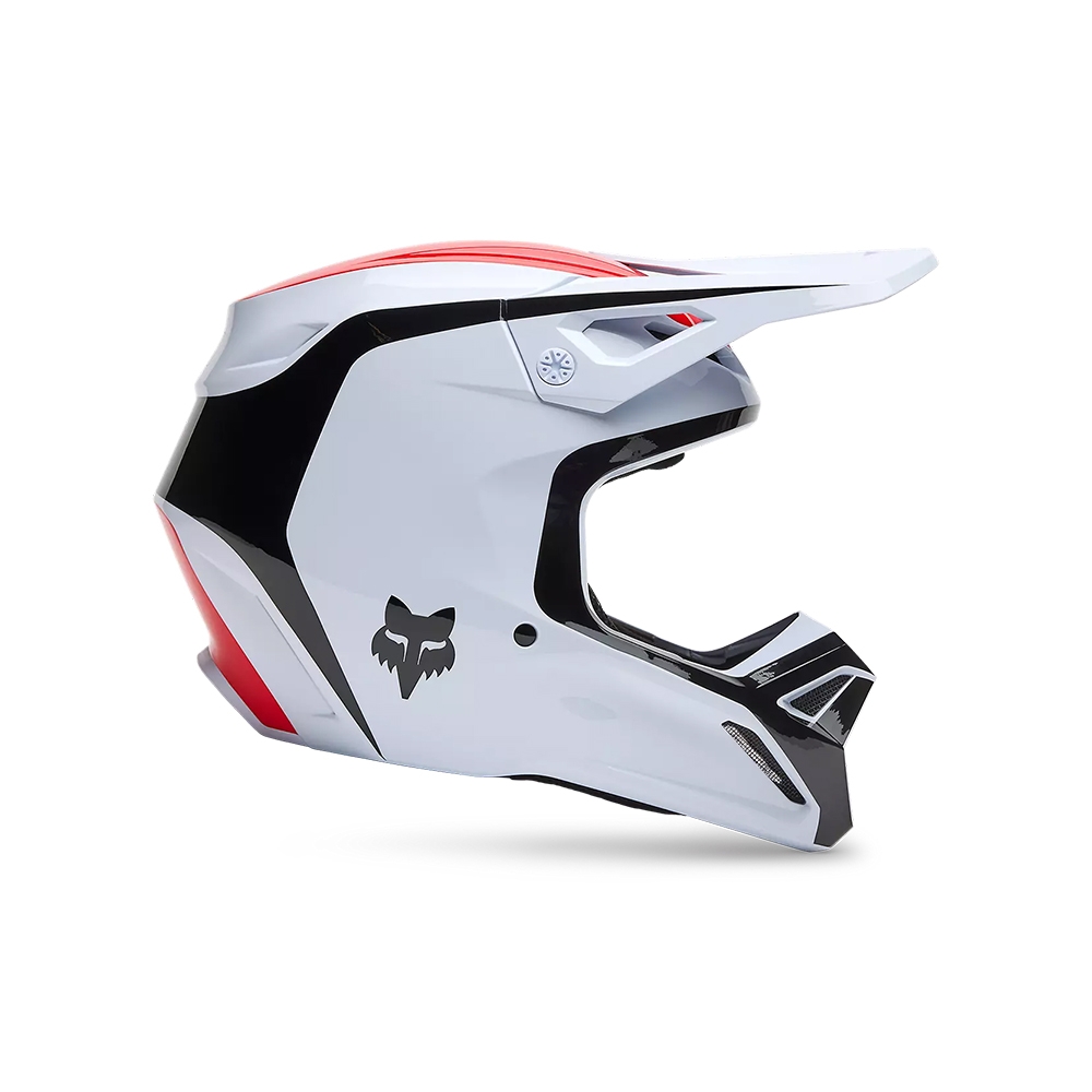 Capacete Fox MX V1 Flow - Branco Vermelho
