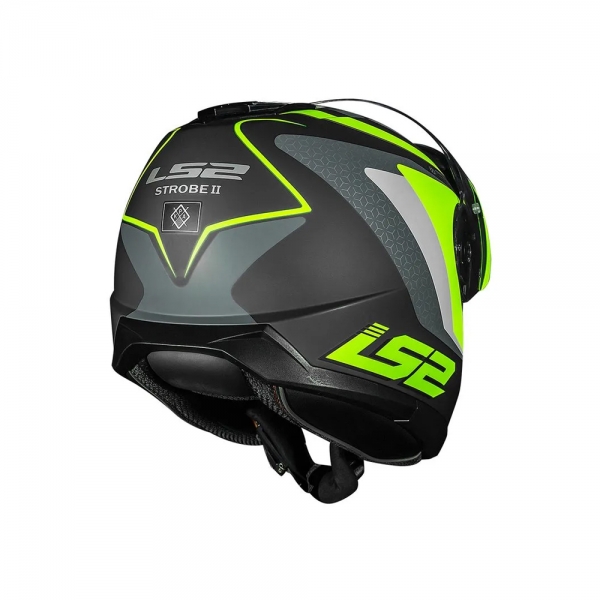 Capacete LS2 Strobe II FF908 - Phantom Cinza Verde Fluor