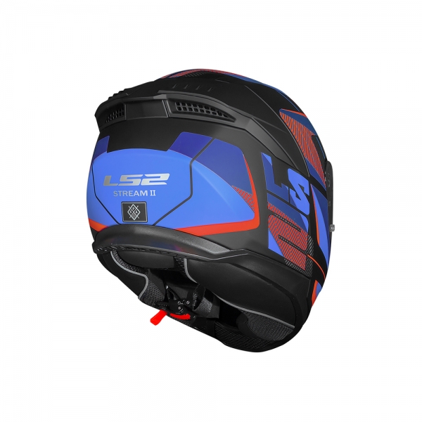 Capacete LS2 FF808 Stream II - Road Titanium Vermelho Azul