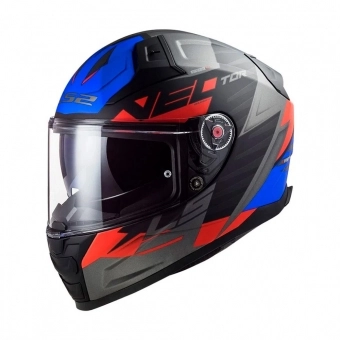 Capacete LS2 FF811 Vector II Absolute Preto Azul Vermelho