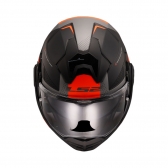 Capacete Articulado LS2 Advant X - Oblivion Preto Vermelho Fosco