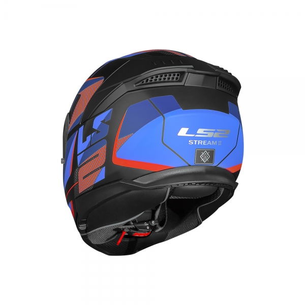 Capacete LS2 FF808 Stream II - Road Titanium Vermelho Azul