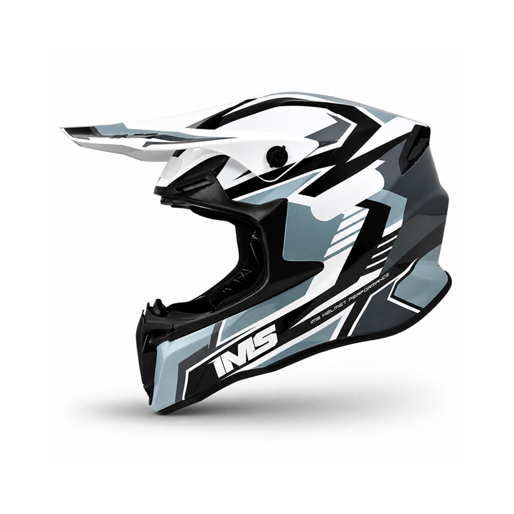 Capacete IMS Revo Edge Trilha Motocross - Branco Preto Cinza
