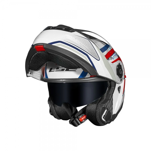 Capacete LS2 Strobe II FF908 - Phantom Branco Vermelho Azul