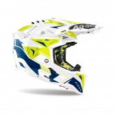 Capacete Airoh Aviator 3 - Spin 3 Yellow Blue Gloss