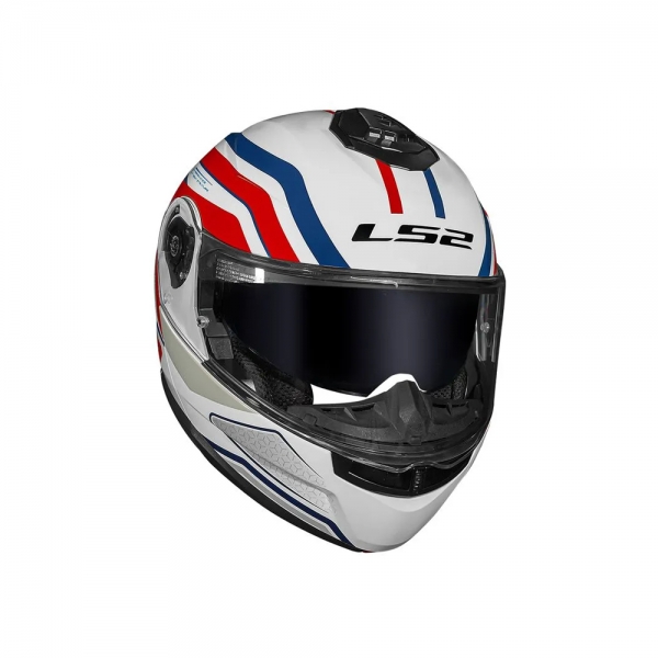 Capacete LS2 Strobe II FF908 - Phantom Branco Vermelho Azul