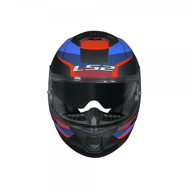Capacete LS2 FF808 Stream II - Road Titanium Vermelho Azul
