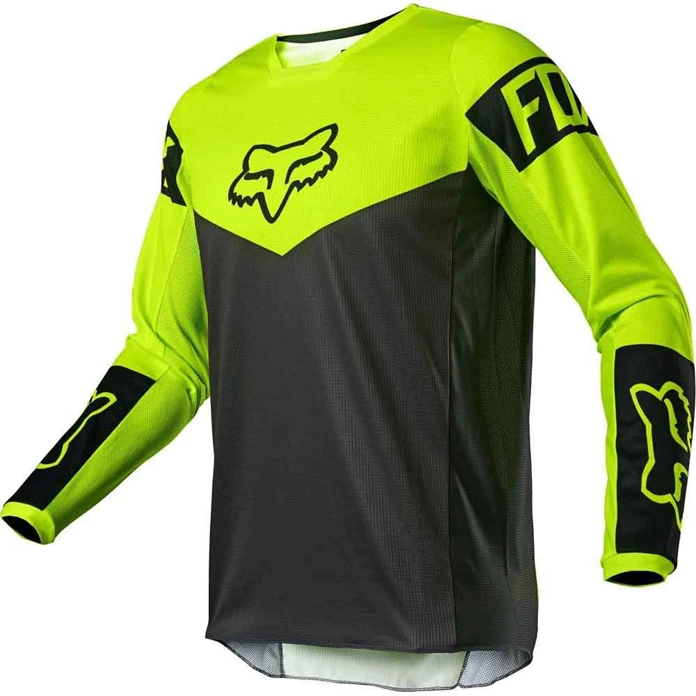 Camisa Fox 180 MX Infantil Revn Amarelo Fluor
