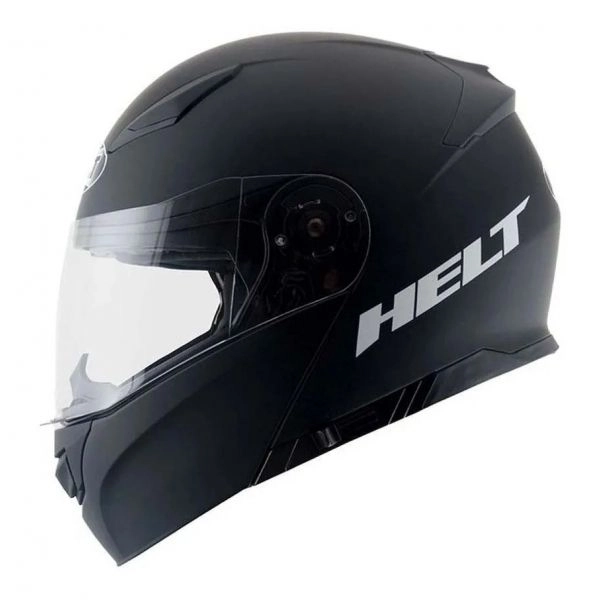 Capacete Helt Hippo Glass Preto Fosco Escamoteável Viseira Solar