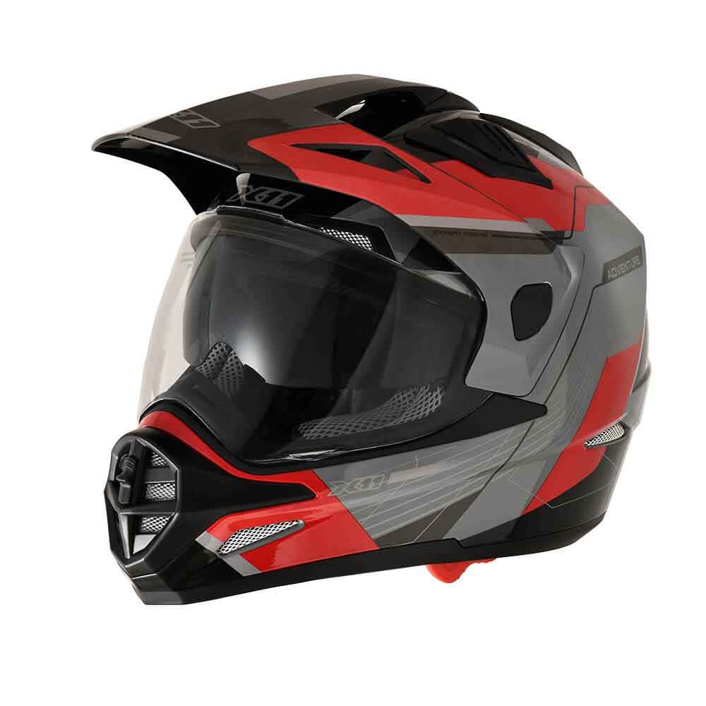 Capacete X11 Crossover Adventure - Vermelho Cinza