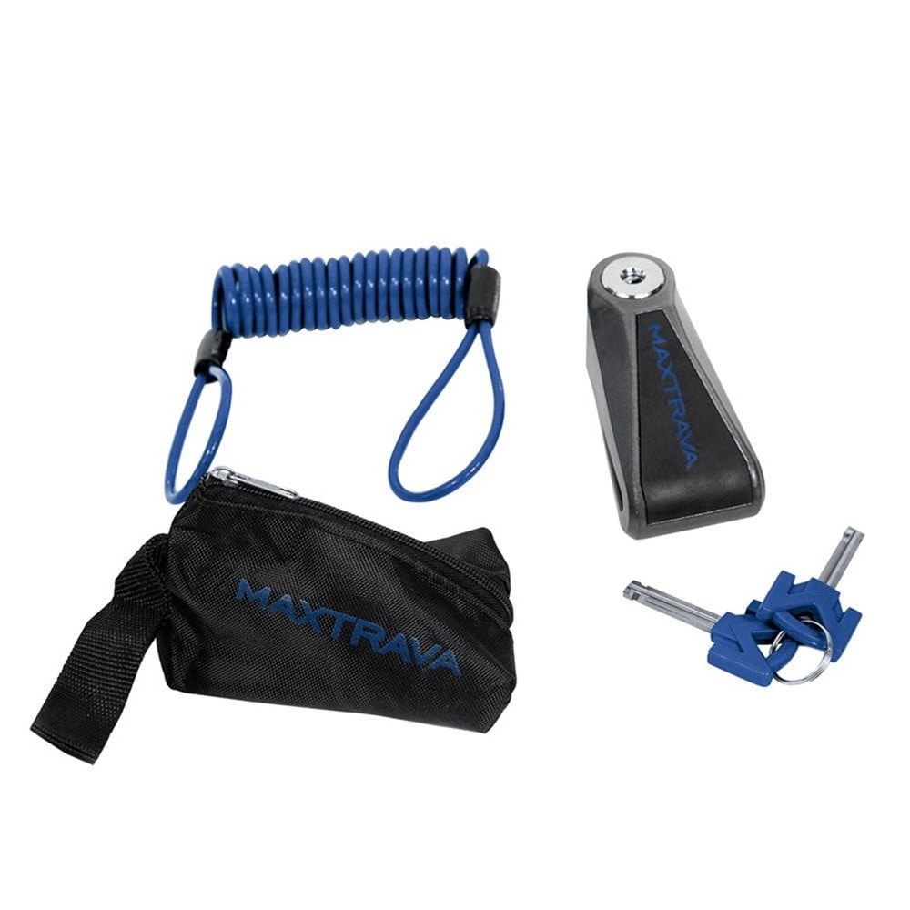 Cadeado Disco Maxtrava Com Lembrete Cabo + Bolsa Pino 9,8mm