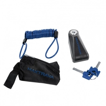 Cadeado Disco Maxtrava Com Lembrete Cabo + Bolsa Pino 9,8mm