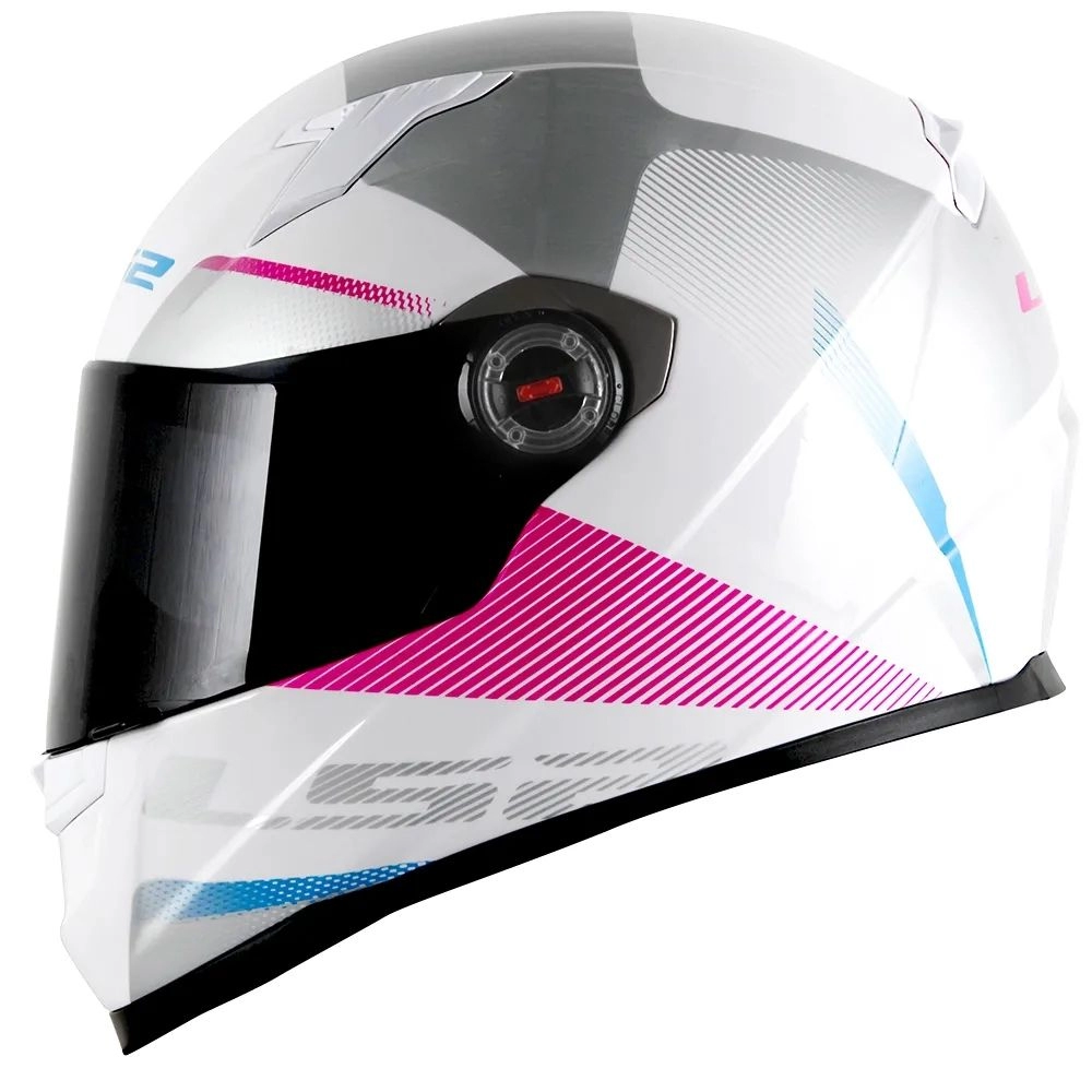 Capacete LS2 FF358 Tyrell Violeta Branco Rosa