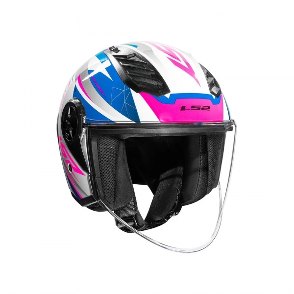 Capacete LS2 OF570 Aiflow II - Draze Branco Rosa Azul