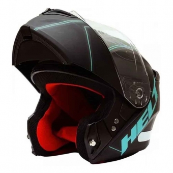 Capacete Escamoteável Helt New Hippo Sci-Fi Preto Verde