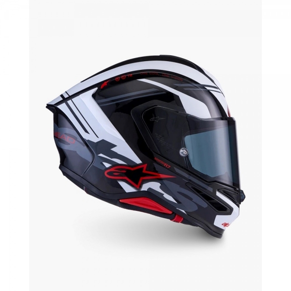 Capacete Alpinestars Sr7 A-Core Preto Branco Vermelho - 60