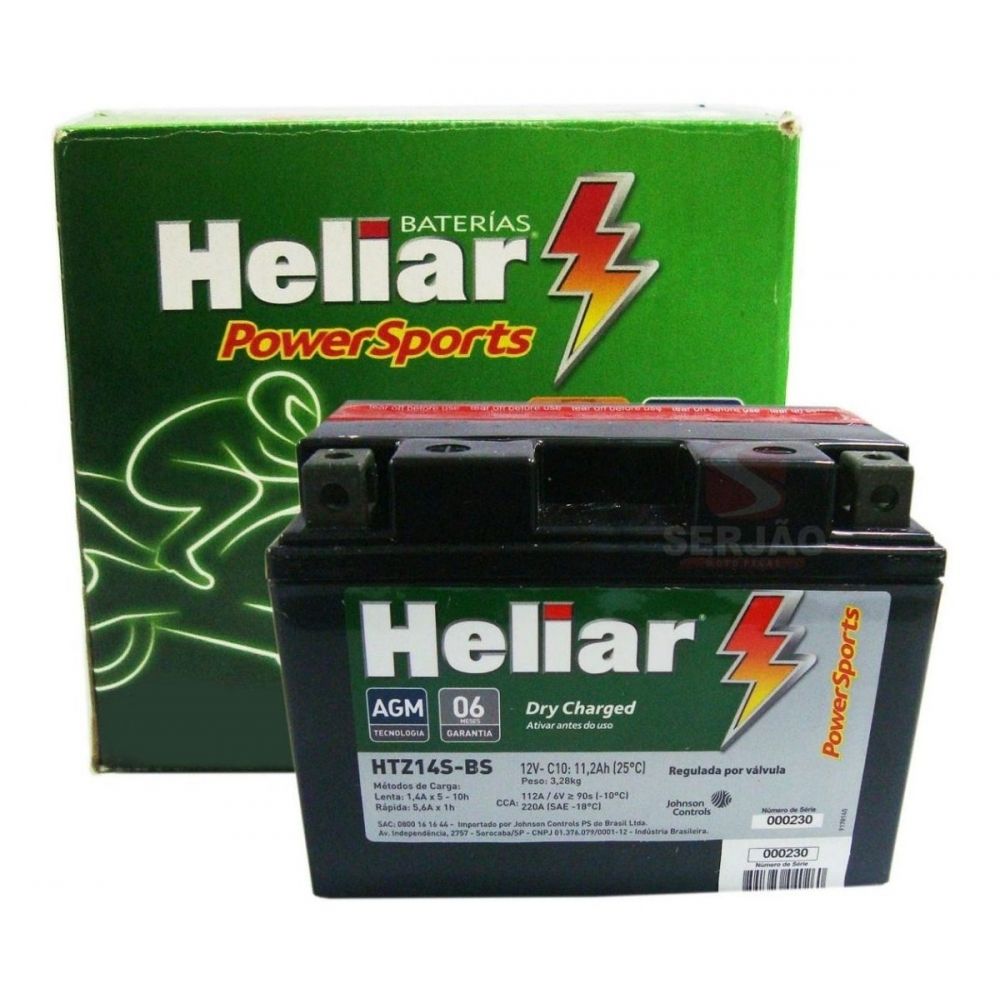 Bateria Heliar HTZ14S-BS BMW 1200 CB1300 FZ1 NV750 Shadow KTM 990 VMax XL700V Transalp