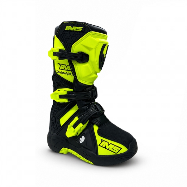 Bota IMS Robust Infantil Trilha Motocross - Preto Fluor