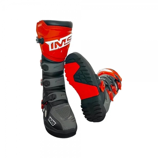 Bota IMS Robust Injetada - Cinza Vermelho Preto