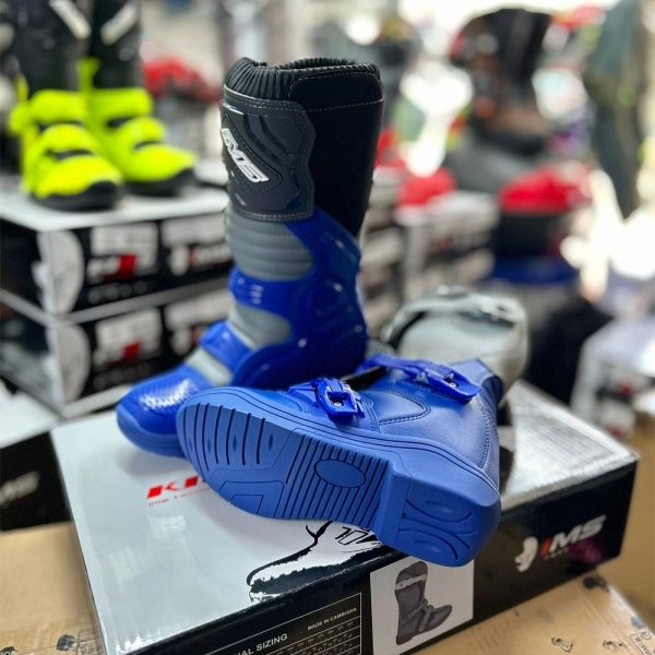 Bota IMS Track Infantil Trilha Motocross - Azul Preto