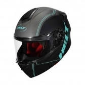 Capacete Escamoteável Helt New Hippo Sci-Fi Preto Verde