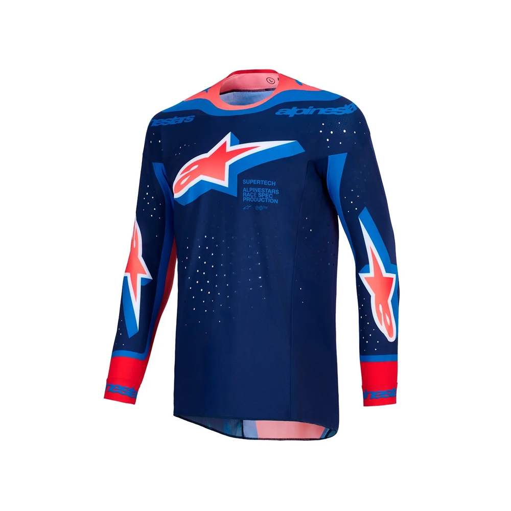 Camisa Alpinestars Supertech Vista Azul Marinho Vermelho