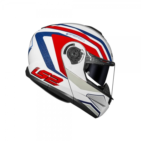 Capacete LS2 Strobe II FF908 - Phantom Branco Vermelho Azul