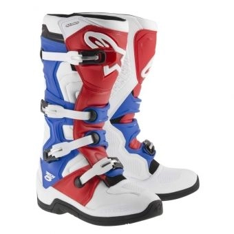 Bota Alpinestars Tech 5 Branco Vermelho Azul
