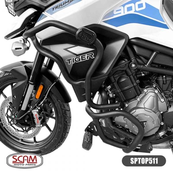 Protetor de Motor e Carenagem com Pedaleira Scam Triumph Tiger 900 - Preto