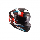 Capacete LS2 FF808 Stream II Mika - Branco Preto Vermelho