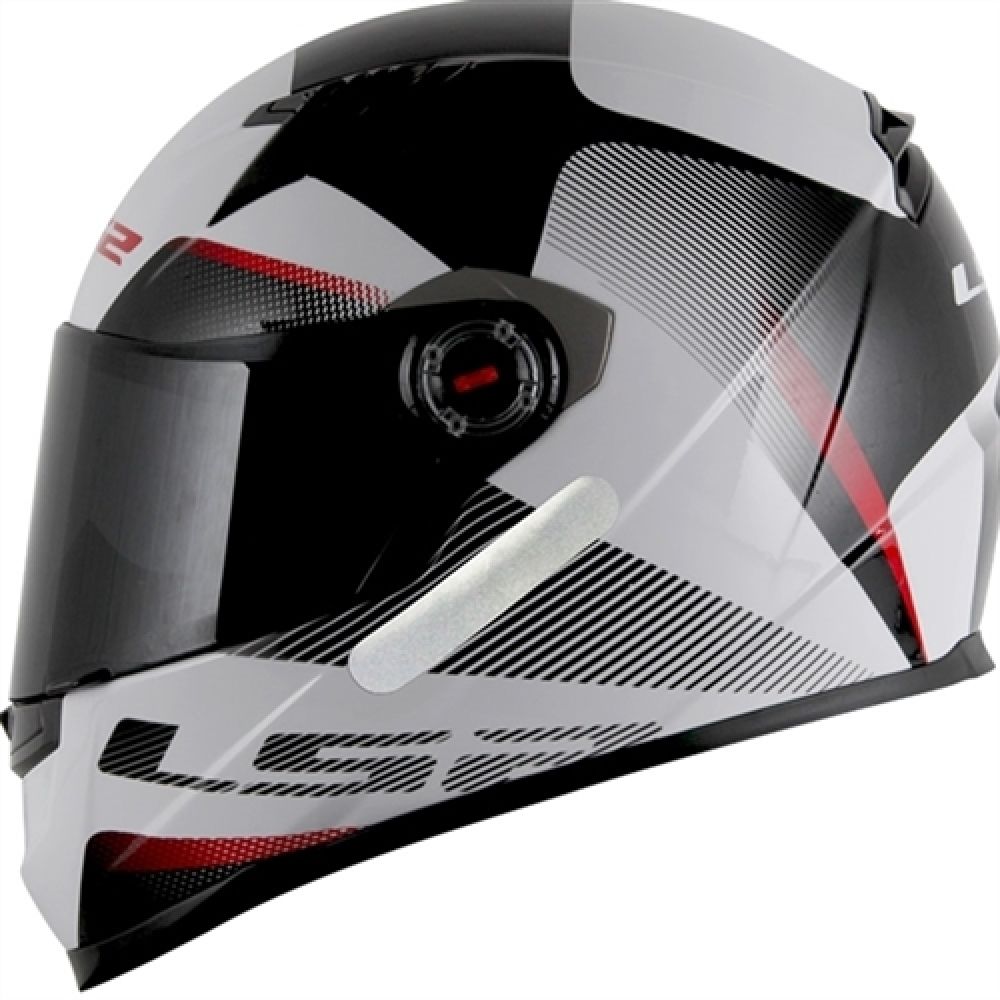 Capacete LS2 FF358 Tyrell Preto Branco Vermelho