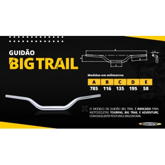 Guidão Oxxy Big Trail C/ Adaptador - Preto