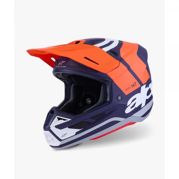 Capacete Alpinestars SM7 - Core Laranja Azul Fosco